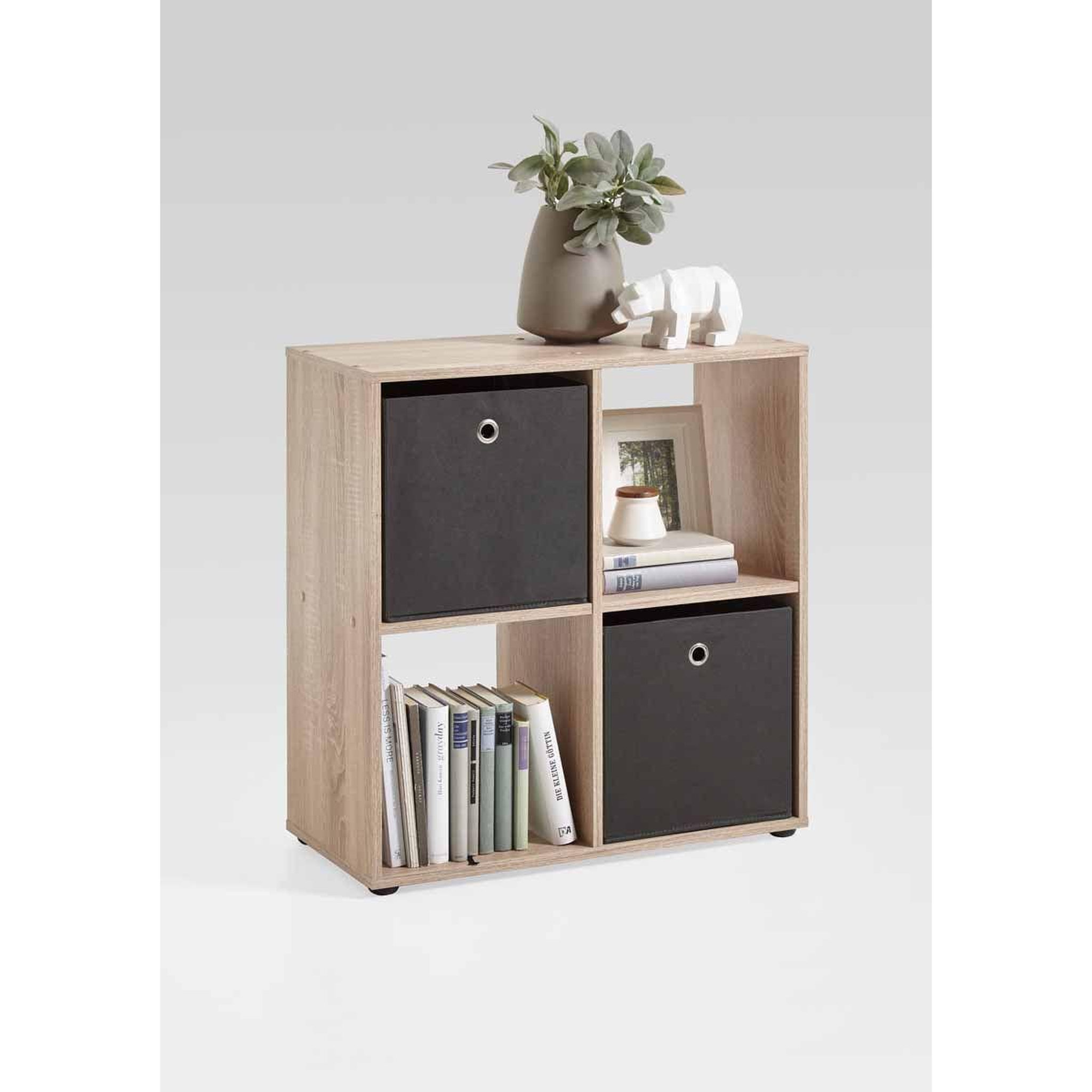 Voir la diapositive 3 : Paris Prix Étagère 4 cases design  gaman  70cm chêne