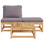 Voir la diapositive 4 : VIDAXL Salon de jardin 3 pcs avec coussins bois massif d'acacia