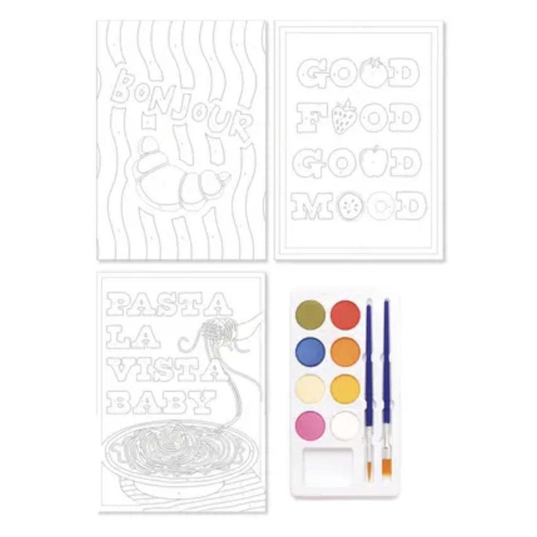 Voir la diapositive 2 : GRAINE CRÉATIVE Peinture au numero - 3 cartes - food