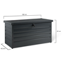 Voir la diapositive 5 : ID MARKET Coffre de rangement métal verrouillable gris anthracite pour jardin 350L 120x62,5x63 cm