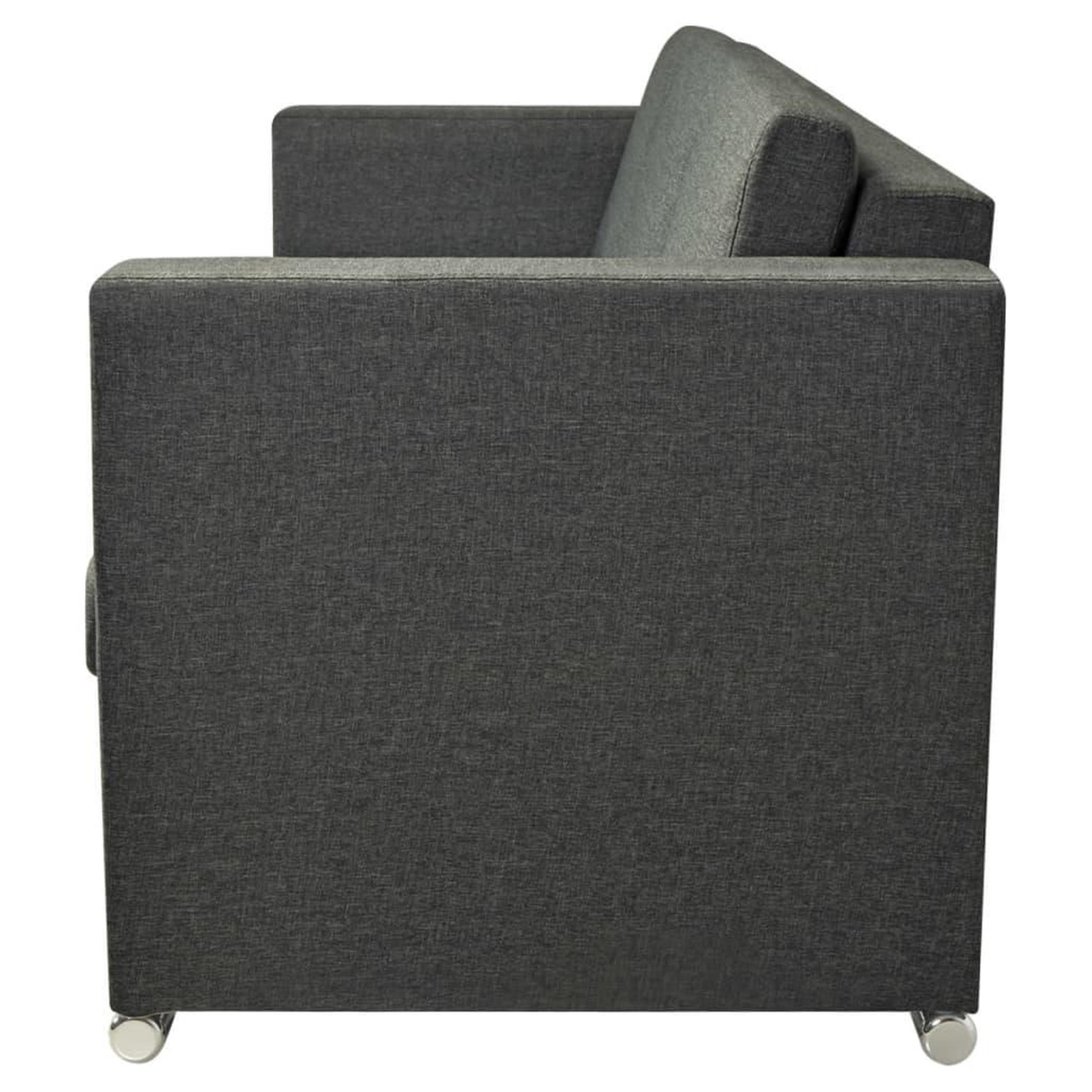 Voir la diapositive 5 : VIDAXL Canape a 3 places Tissu Gris fonce