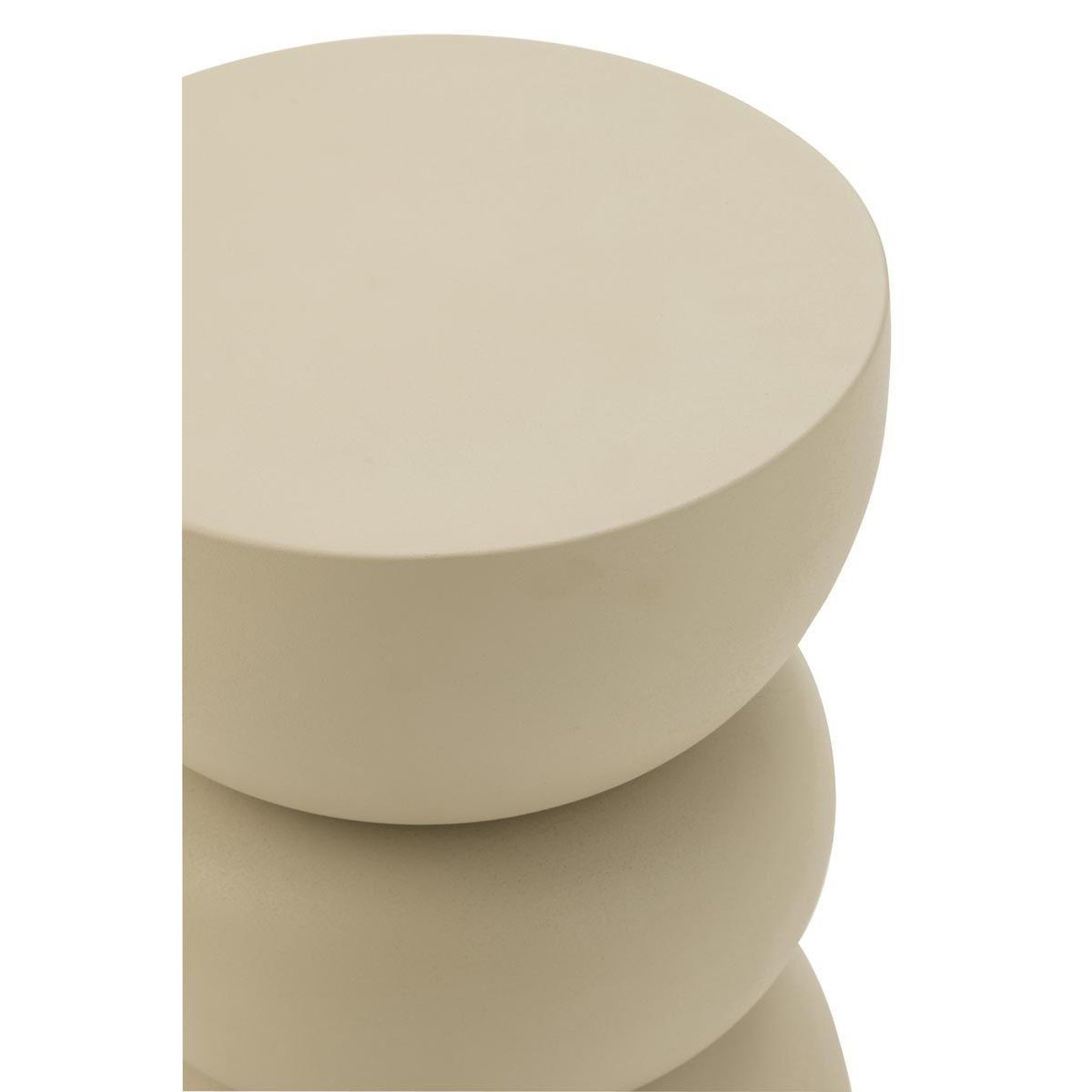 Voir la diapositive 2 : J-LINE Table d'appoint design en métal  lise  43cm ivoire