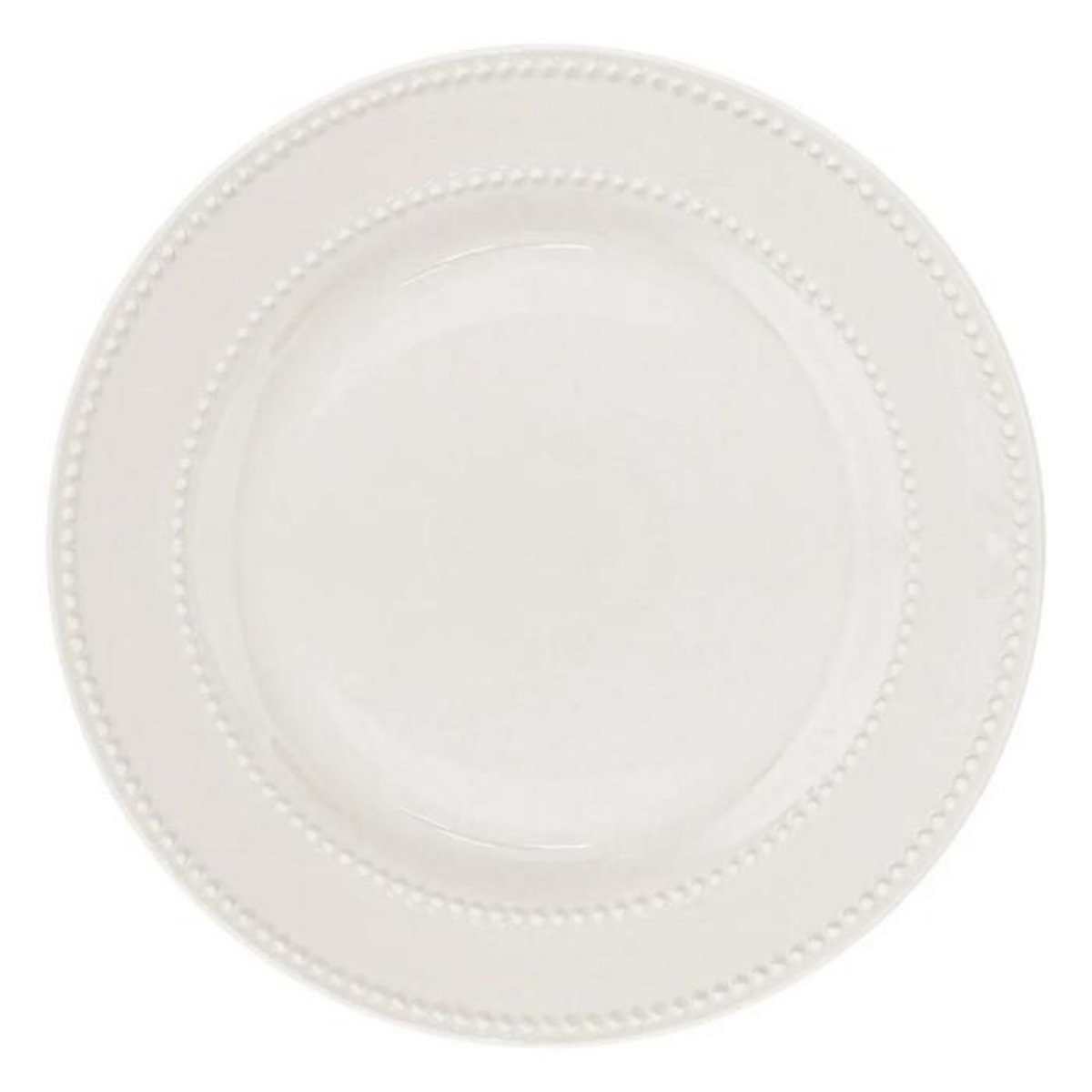 SECRET DE GOURMET Lot de 6 Assiettes Plates  Perle  27cm Blanc