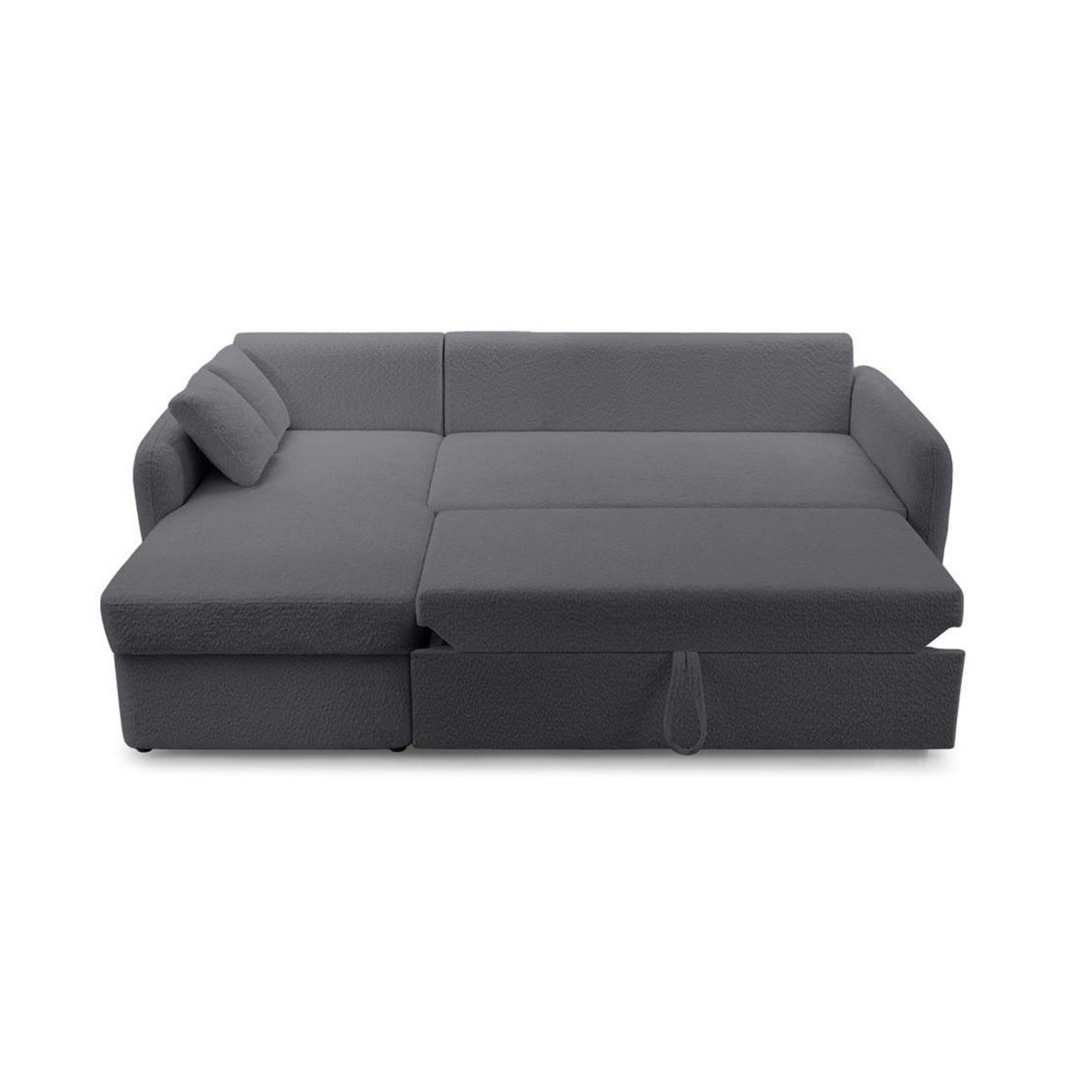 BEST MOBILIER Pocatello - canapé d'angle réversible 4 places - convertible avec coffre - en tissu bouclette