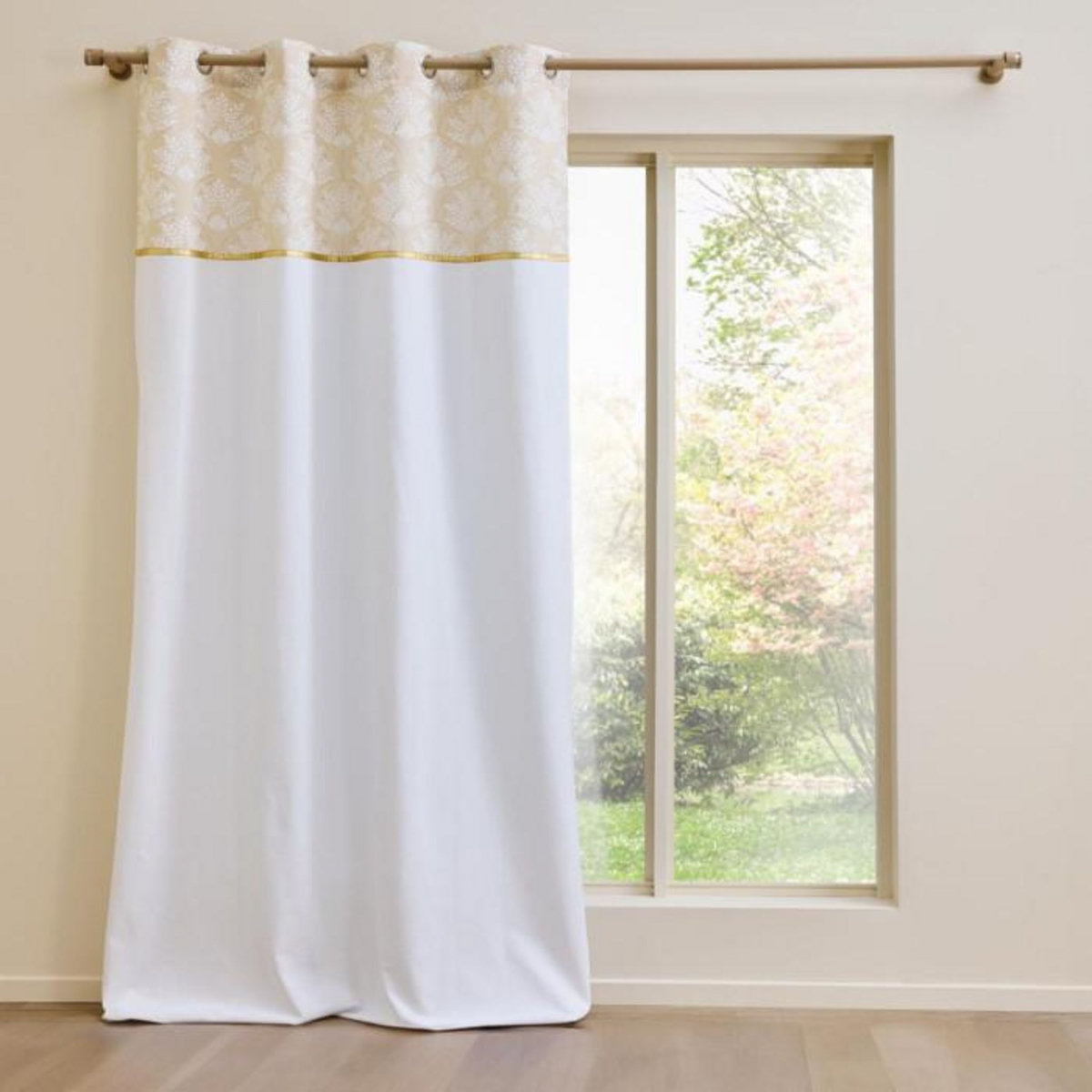 Paris Prix Rideau à Œillets  Majestia  140x240cm Beige & Blanc