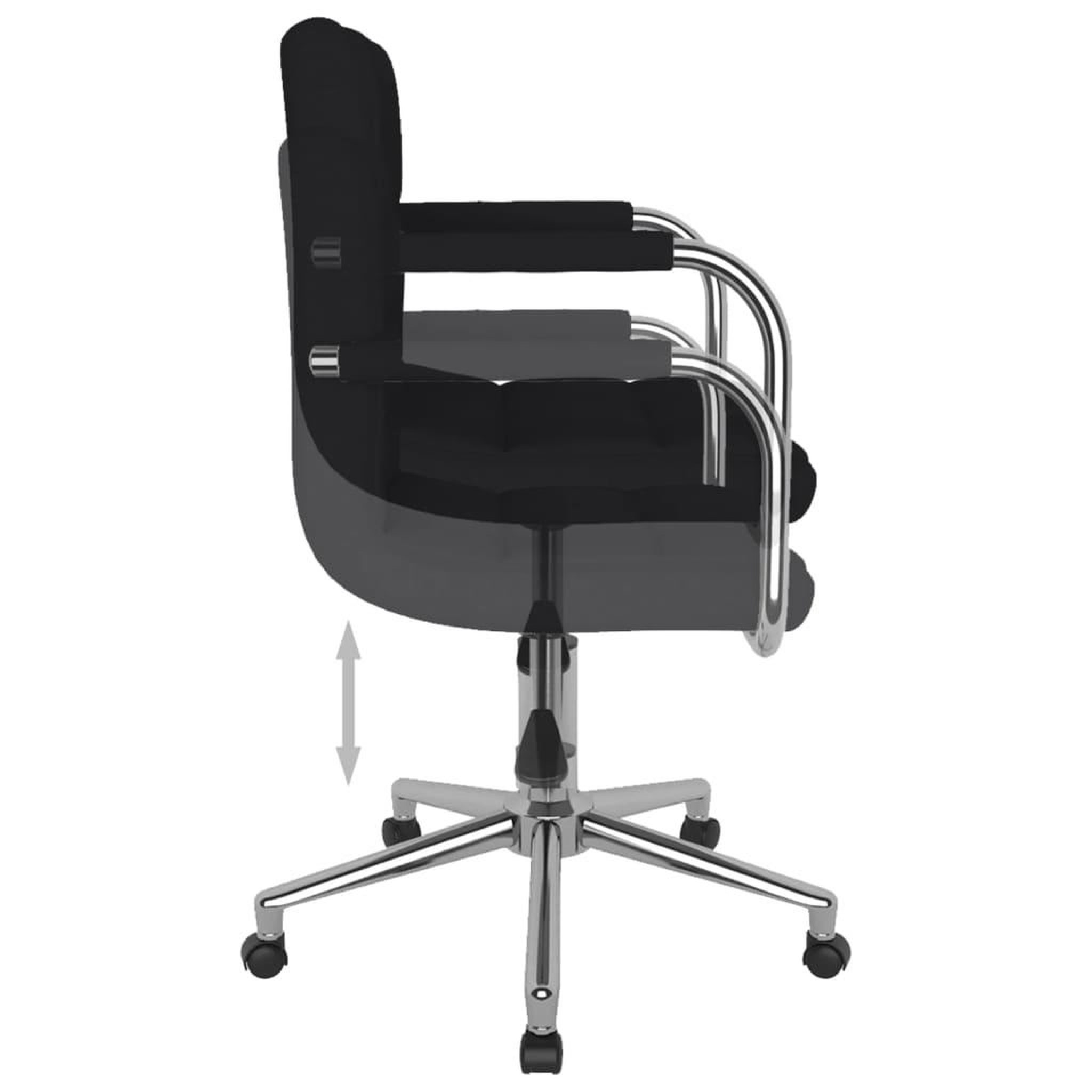 Voir la diapositive 5 : VIDAXL Chaise pivotante de salle a manger Noir Tissu