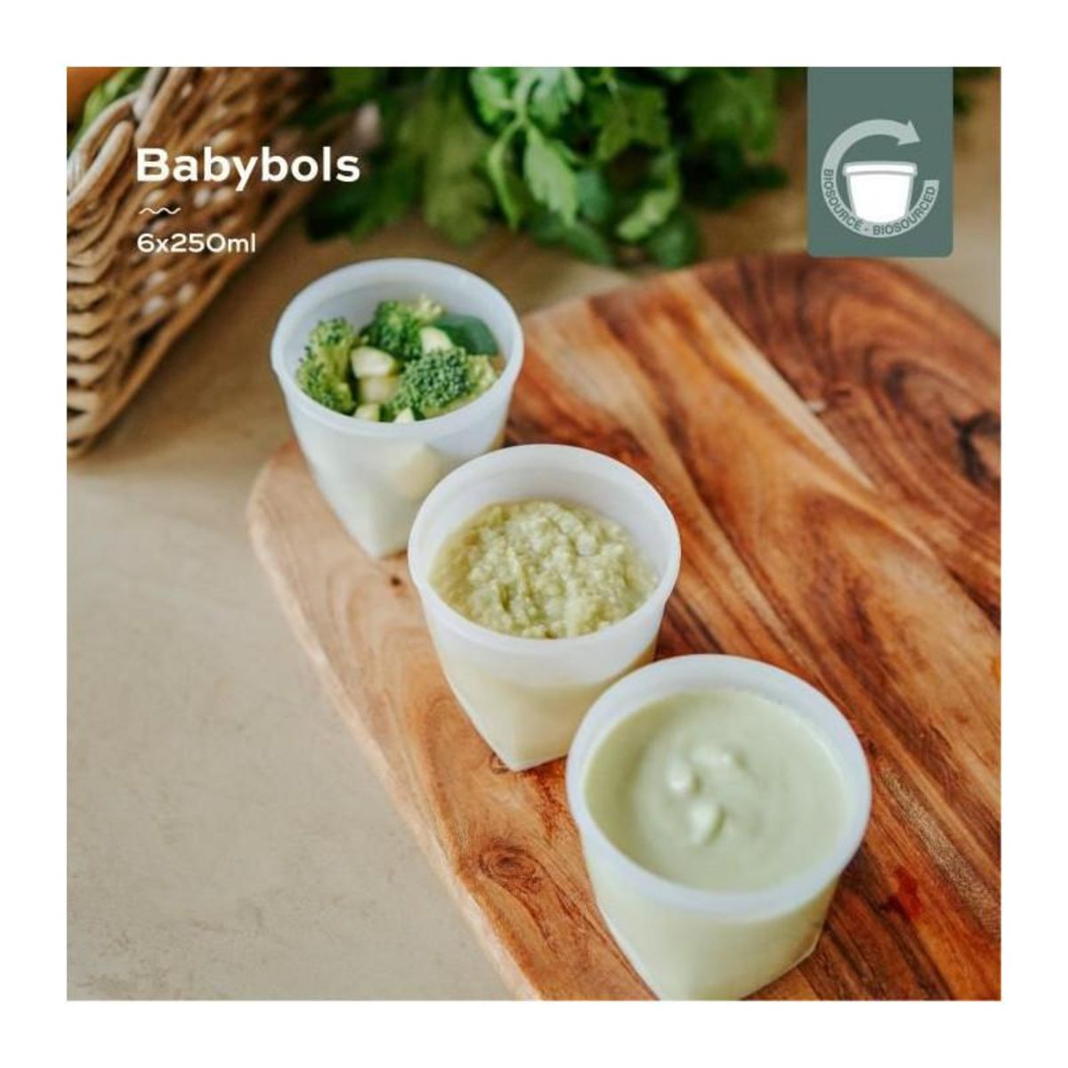 BABYMOOV Babymoov Pots de conservation Babybols Biosourcés - Lot de 6x250ml