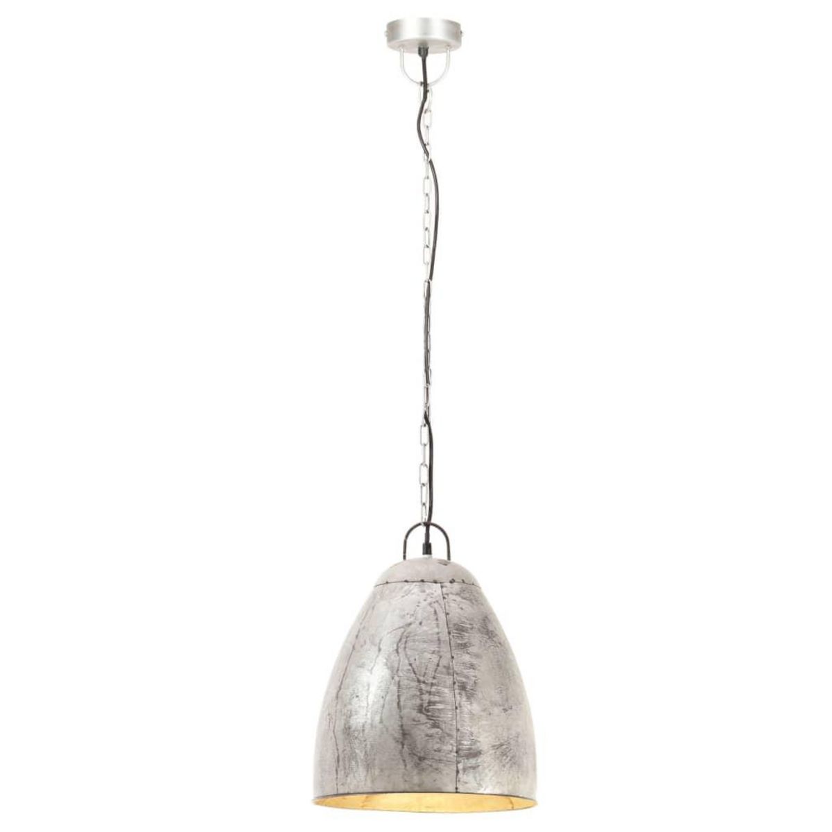 VIDAXL Lampe suspendue industrielle 25 W Argente Rond 32 cm E27