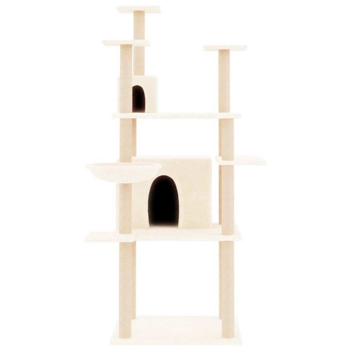 VIDAXL Arbre a chat avec griffoirs en sisal Creme 166 cm