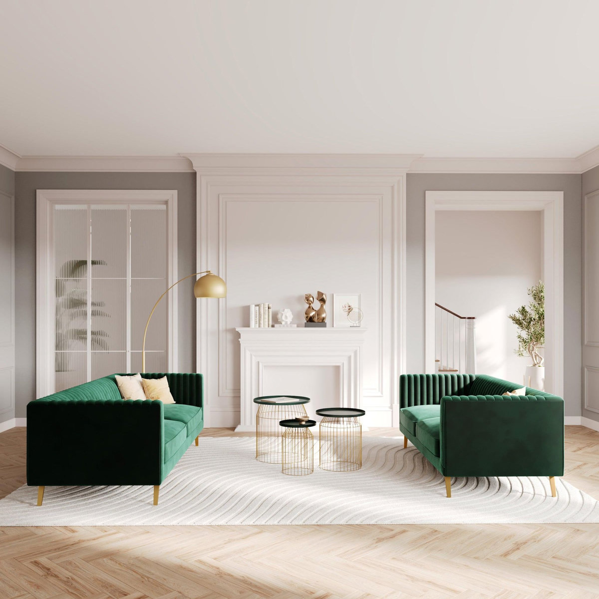 Rendez vous déco Lampadaire en métal couleur noir et laiton - Dinard