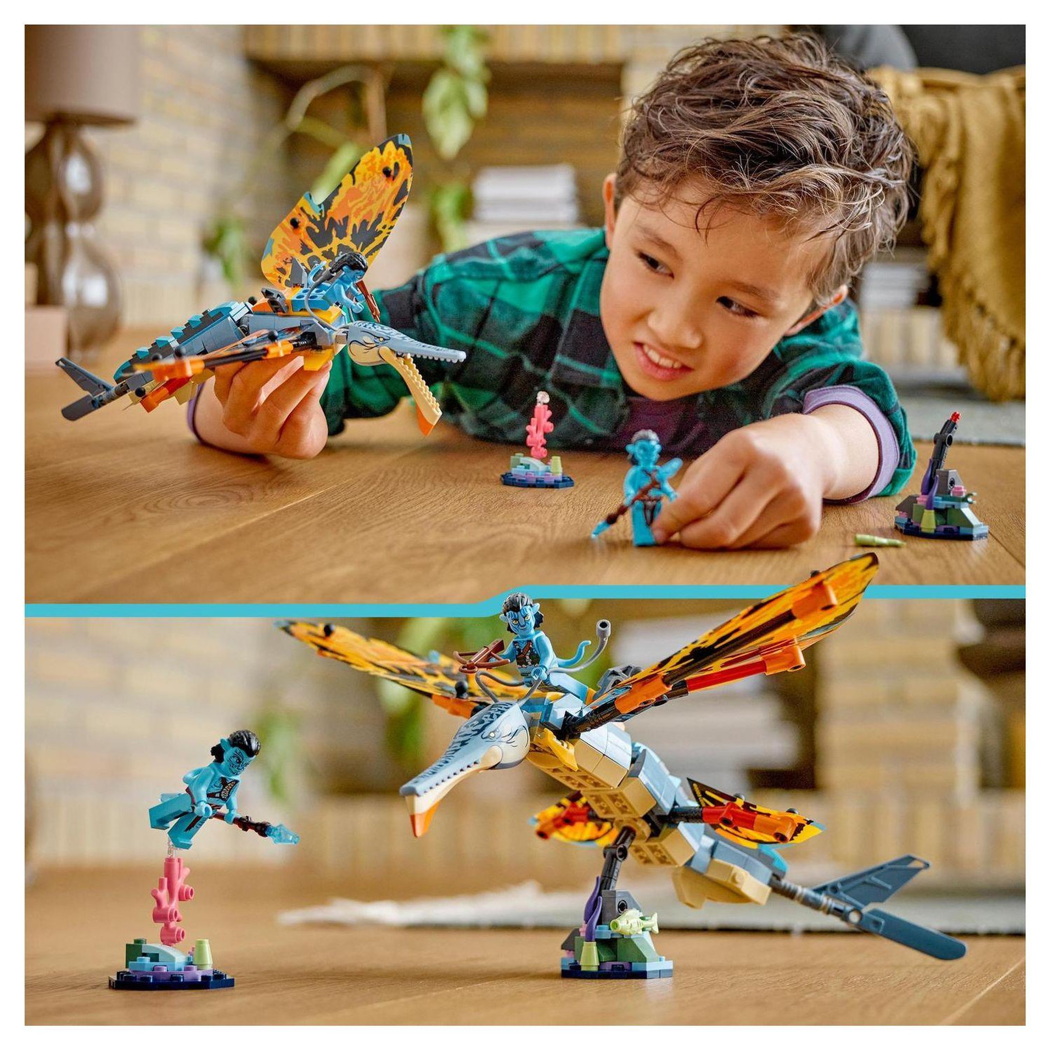 Voir la diapositive 7 : LEGO Avatar 75576 L'aventure du Skimwing, Jouet avec Minifigurines Jake Sully et Tonowari, et Animal, Avatar : La Voie de l'Eau
