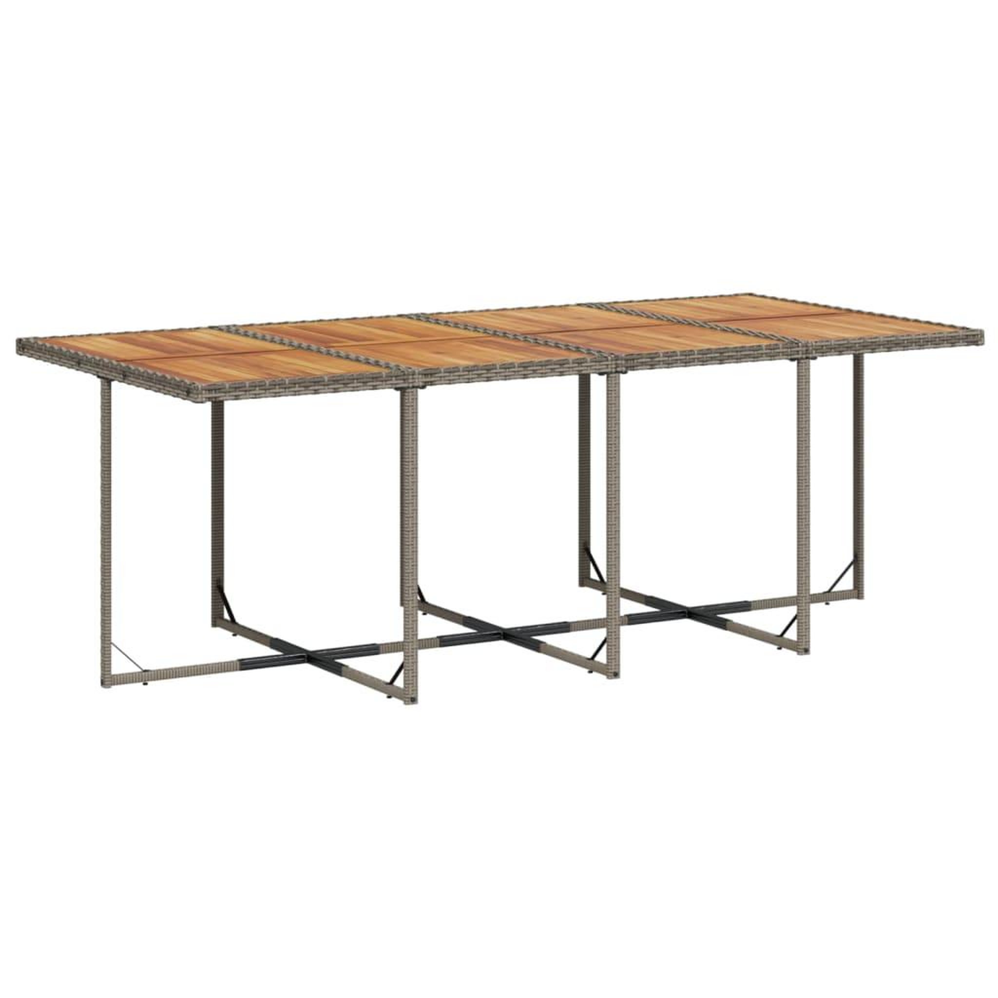 Voir la diapositive 3 : VIDAXL Ensemble a manger de jardin coussins 13 pcs gris resine tressee