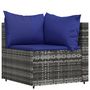 Voir la diapositive 4 : VIDAXL Salon de jardin 4 pcs avec coussins Gris Resine tressee