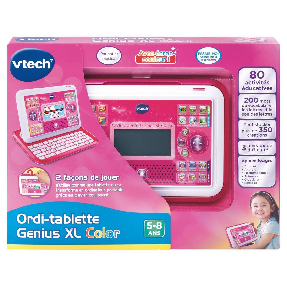 VTECH Ordi-Tablette Genius XL Color Rose