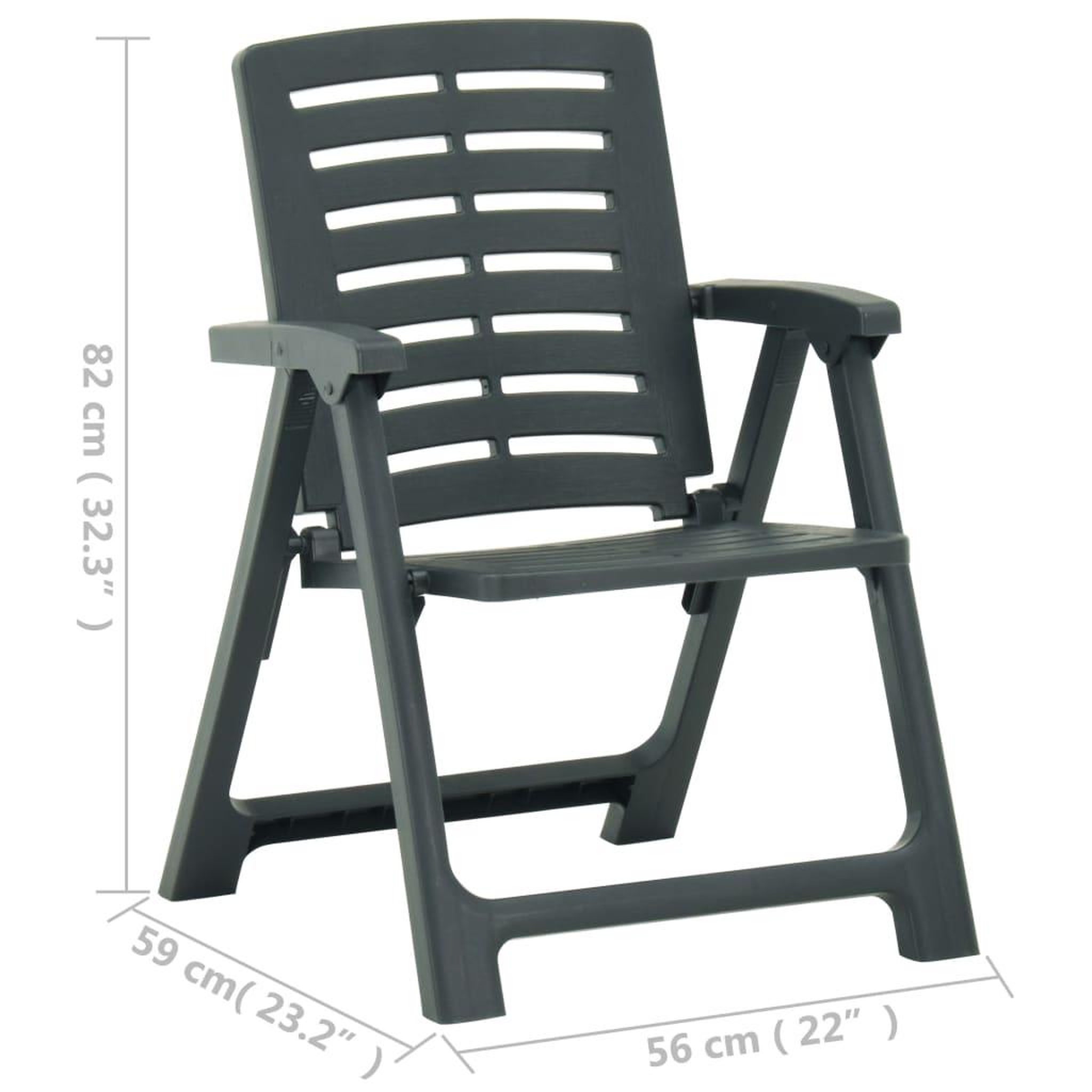 Voir la diapositive 6 : VIDAXL Ensemble de bistro pliable 3 pcs Plastique Vert