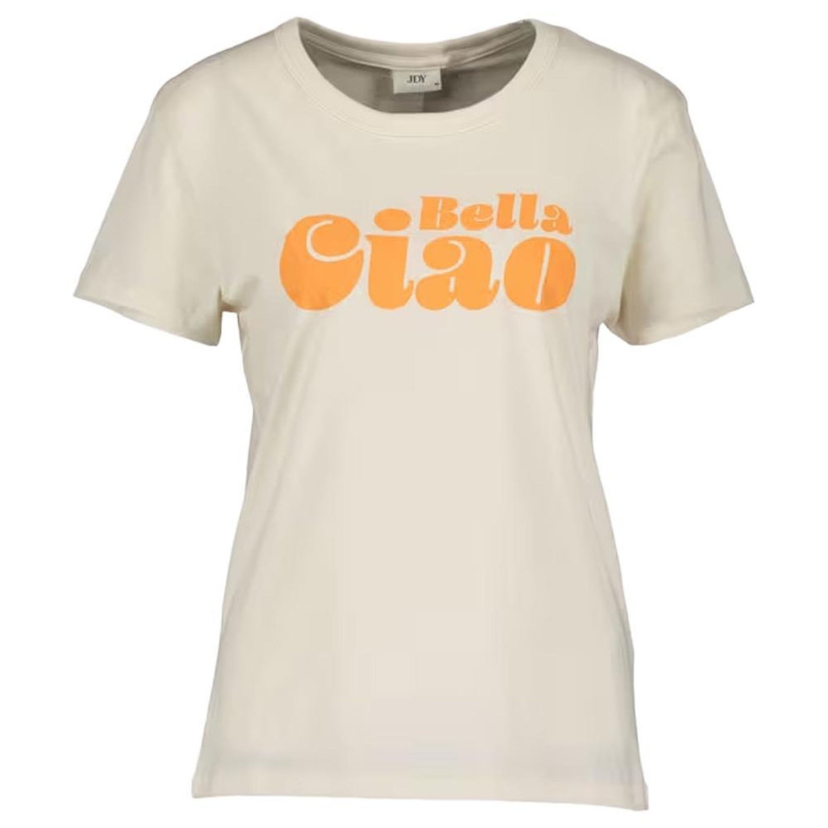 JACQUELINE DE YONG T shirt Ecru/Orange Femme JDY 15311702