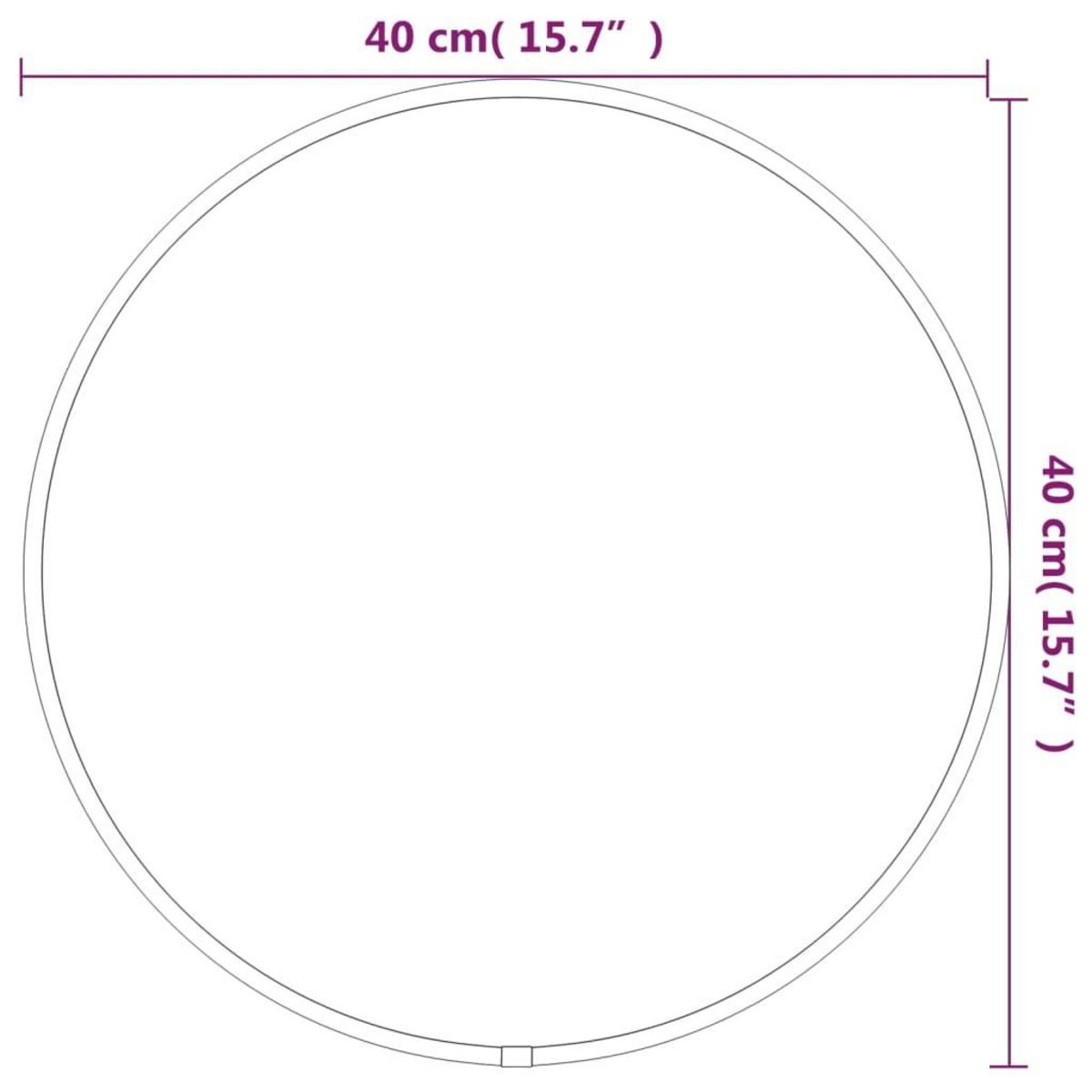 VIDAXL Miroir mural Dore Ø 40 cm Rond