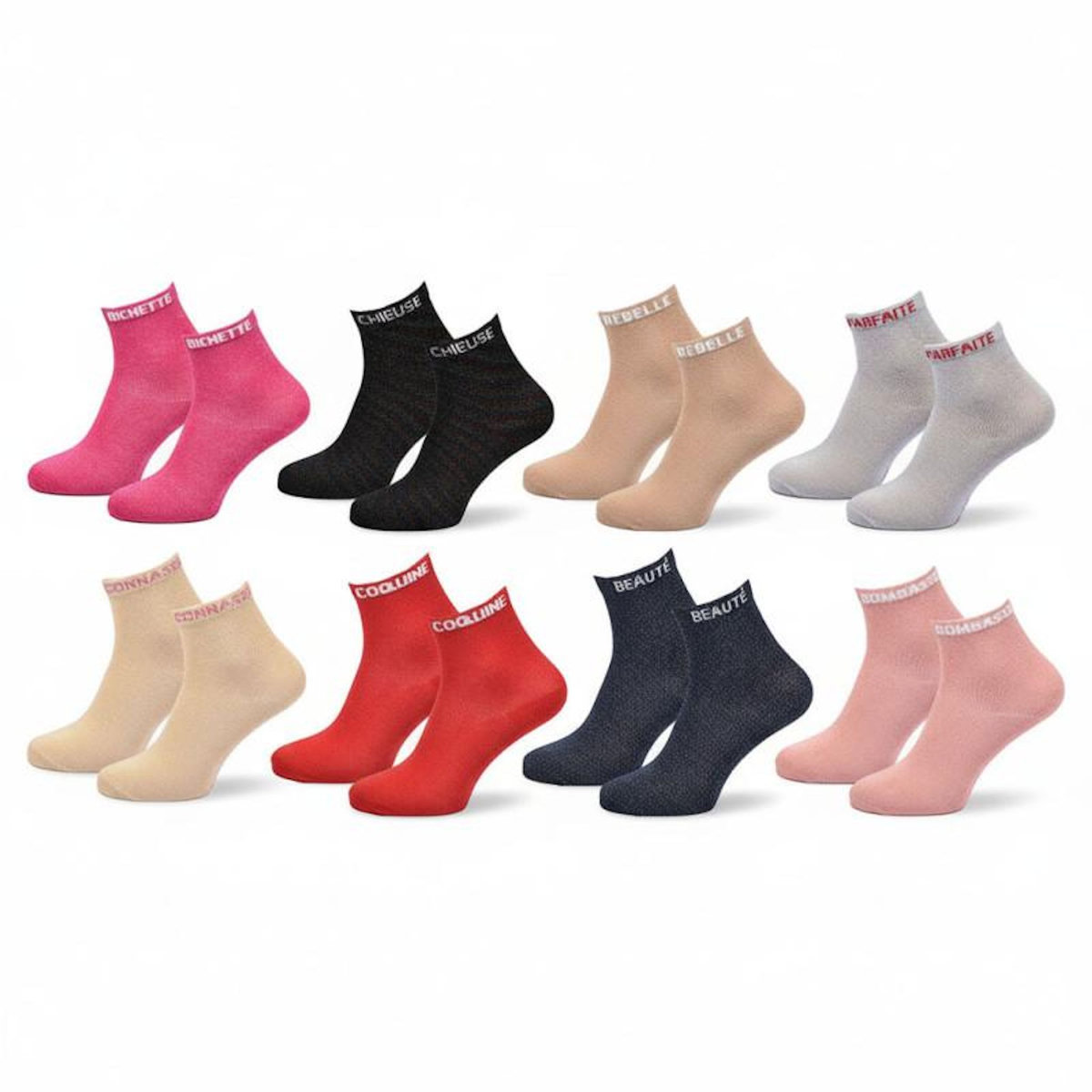 OZABI OZABI Chaussettes Femme a Paillettes Soquettes - 36/41 - Pack de 8 Paires 3443