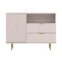 Voir la diapositive 3 : BEST MOBILIER Monica - buffet - beige - 2 tiroirs, 1 porte et 1 niche - 107 cm
