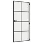Voir la diapositive 2 : VIDAXL Porte interieure mince noir 93x201,5 cm verre trempe aluminium