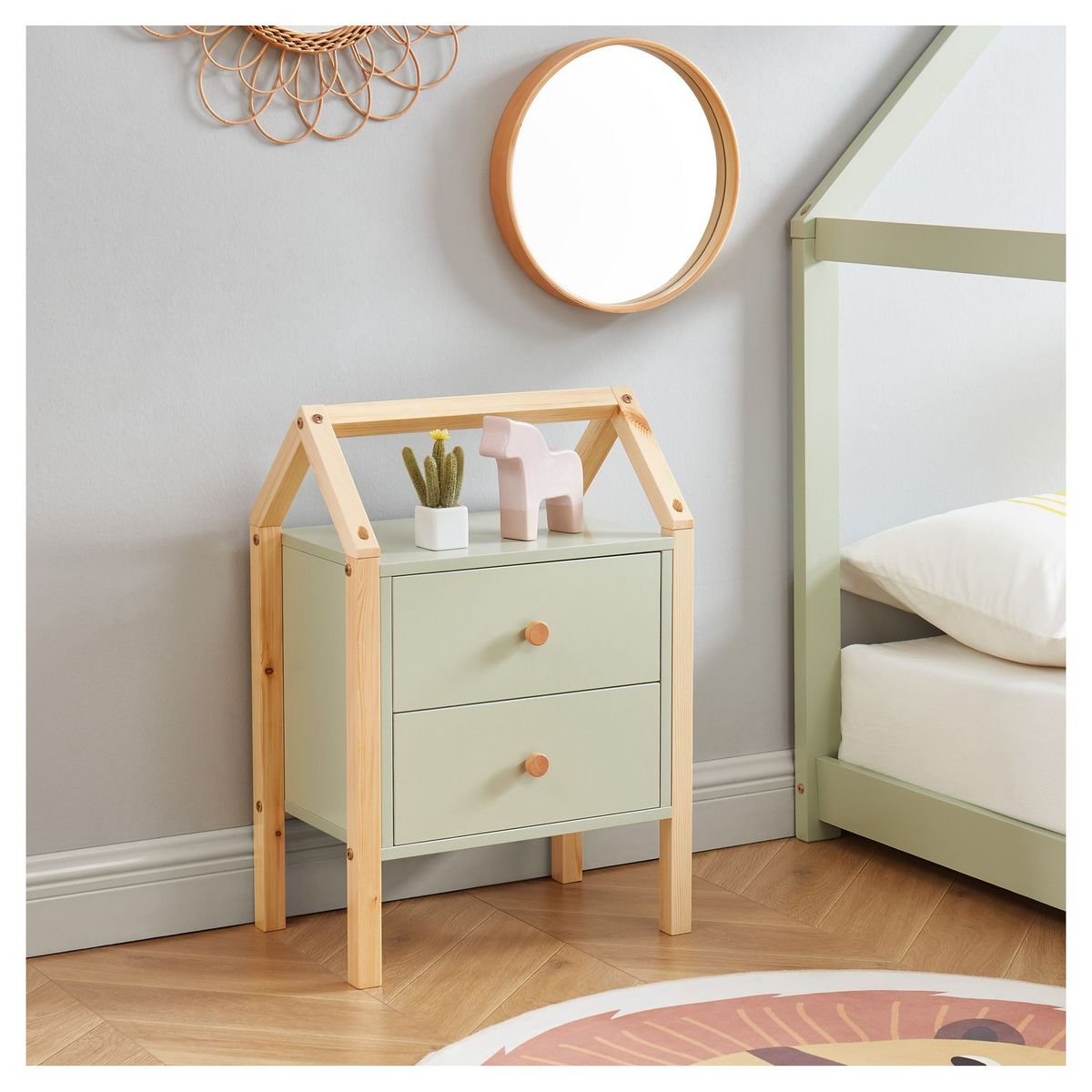 Table de chevet enfant  2 tiroirs L46cm CLEM