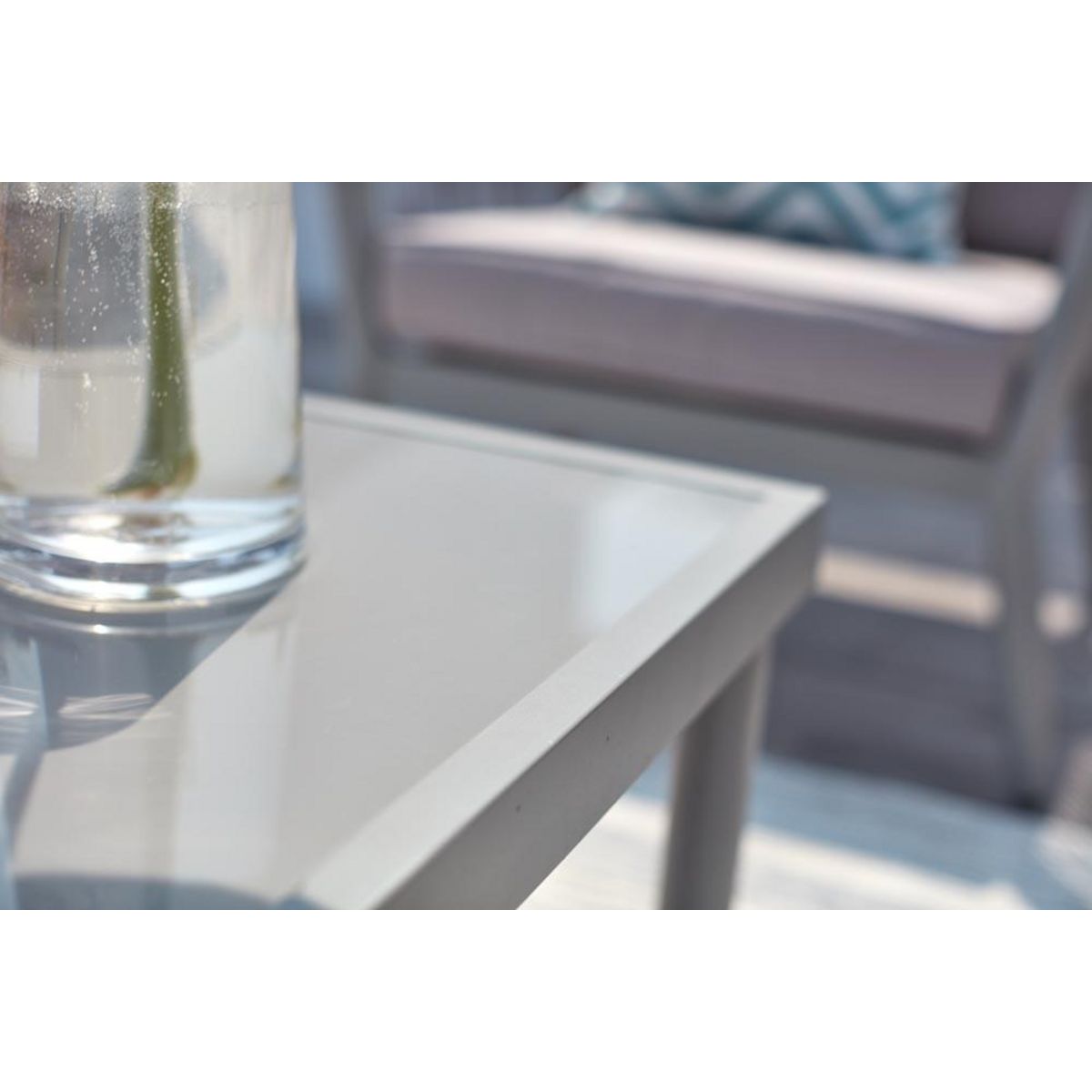 CONCEPT USINE Salon jardin alu et corde gris clair ANAHMA