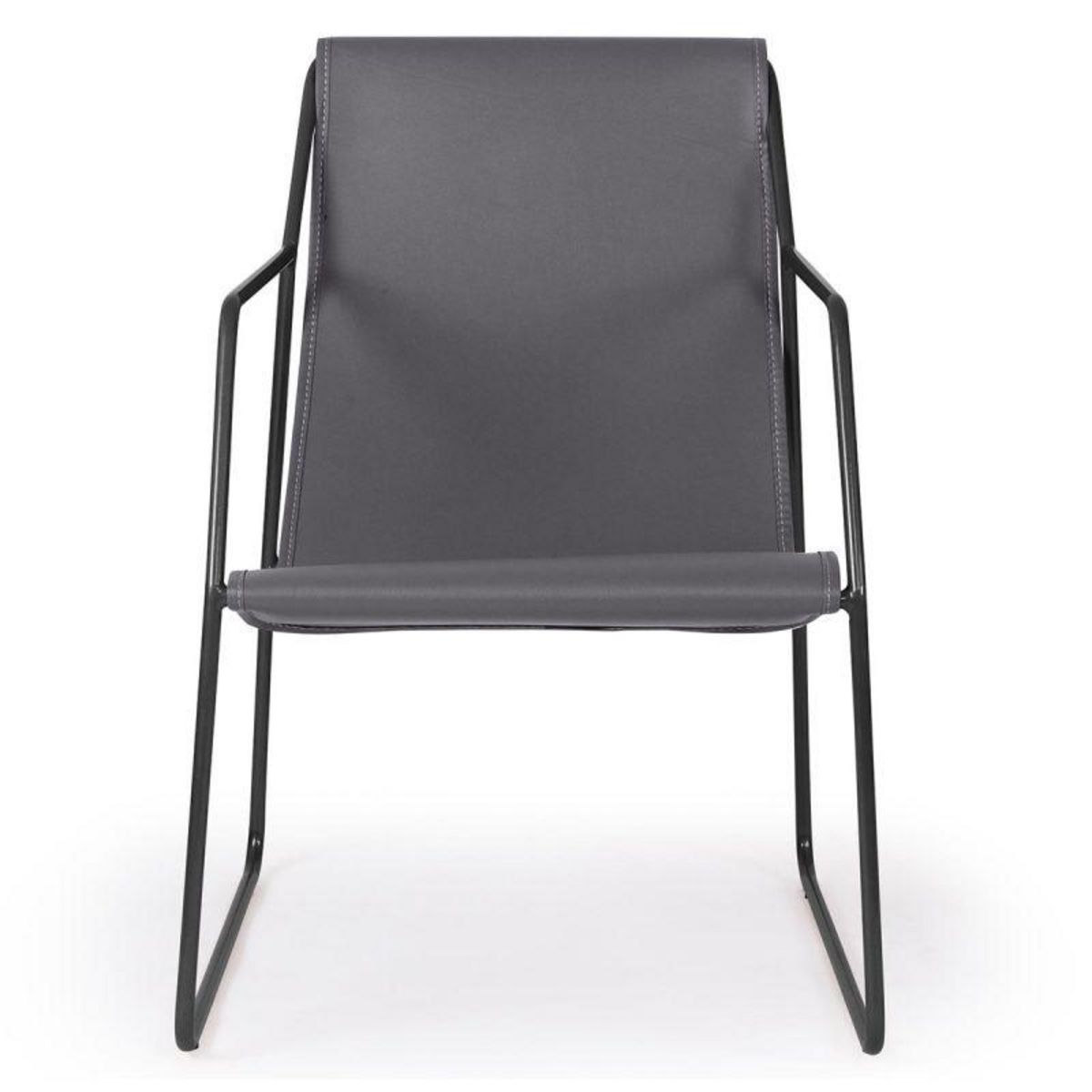 Paris Prix Fauteuil Design en Métal  Lysio  88cm Gris & Noir