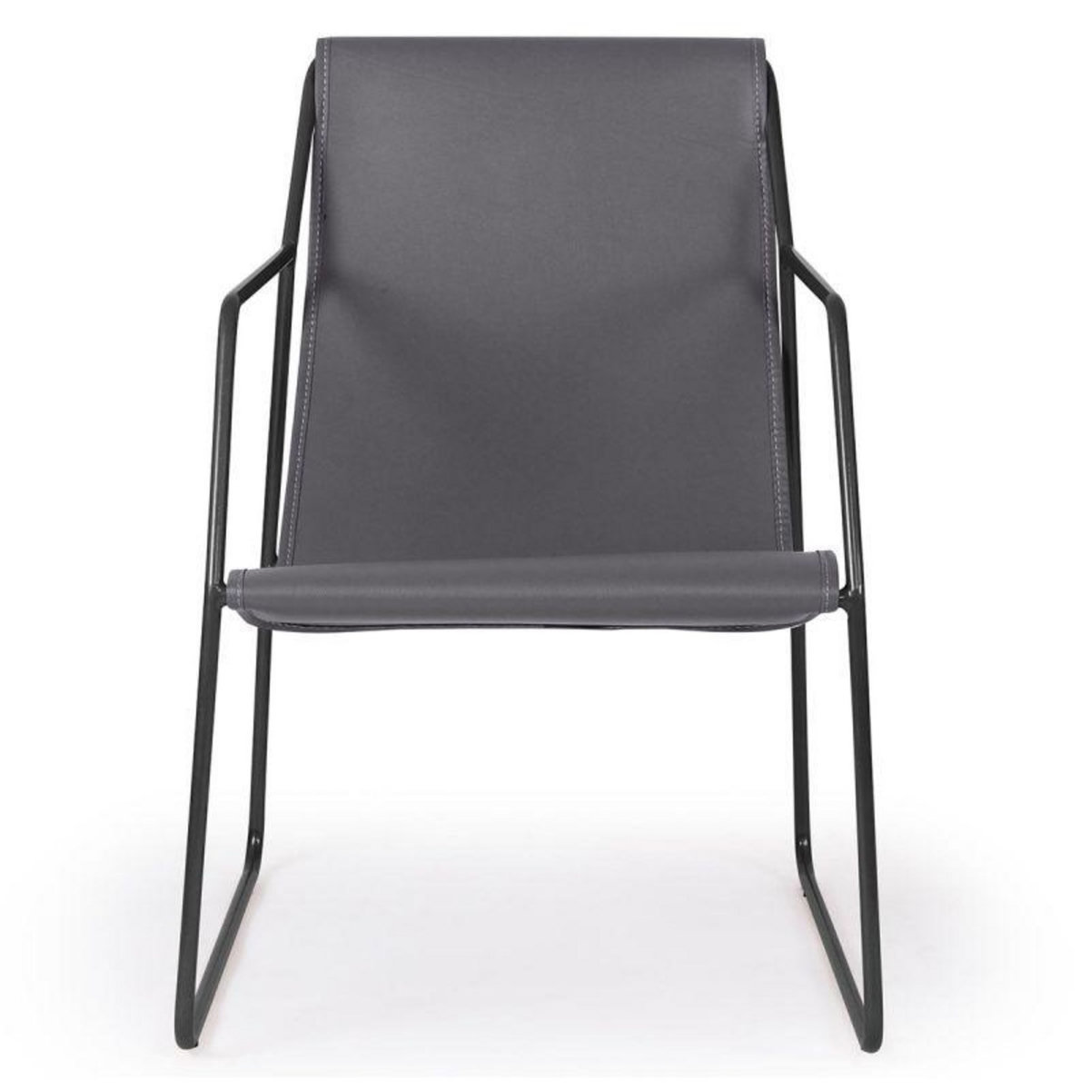 Paris Prix Fauteuil Design en Métal  Lysio  88cm Gris & Noir
