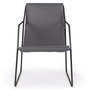 Voir la diapositive 2 : Paris Prix Fauteuil Design en Métal  Lysio  88cm Gris & Noir