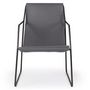 Voir la diapositive 2 : Paris Prix Fauteuil Design en Métal  Lysio  88cm Gris & Noir