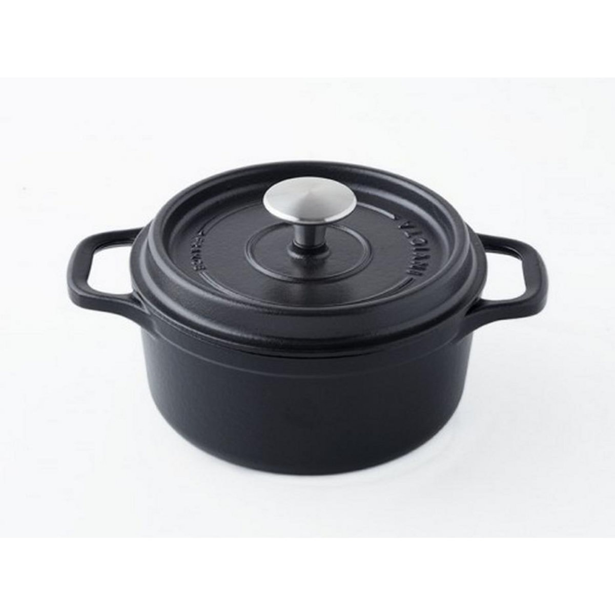 Invicta Cocotte ronde en fonte émaillée 32cm noir mat - puv402321
