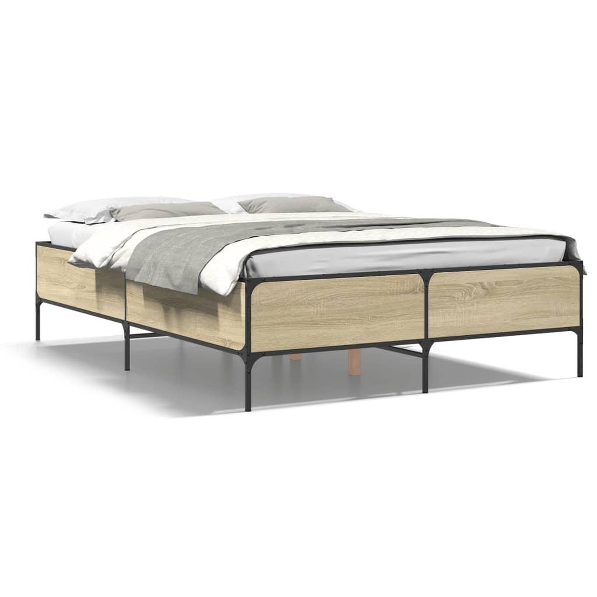 Voir la diapositive 2 : VIDAXL Cadre de lit sans matelas chene sonoma 140x190 cm