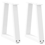 VIDAXL Pieds de table a manger forme de V 2 pcs blanc 28x(42-43,3) cm