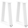 Voir la diapositive 1 : VIDAXL Pieds de table a manger forme de V 2 pcs blanc 28x(42-43,3) cm