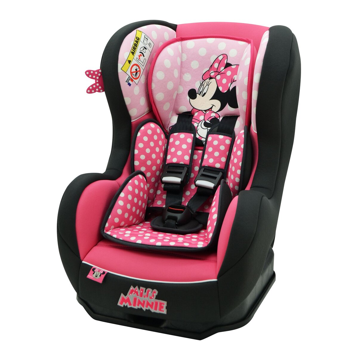 DISNEY Siège auto bébé Groupe 0+/1 Minnie rose/gris pas cher 