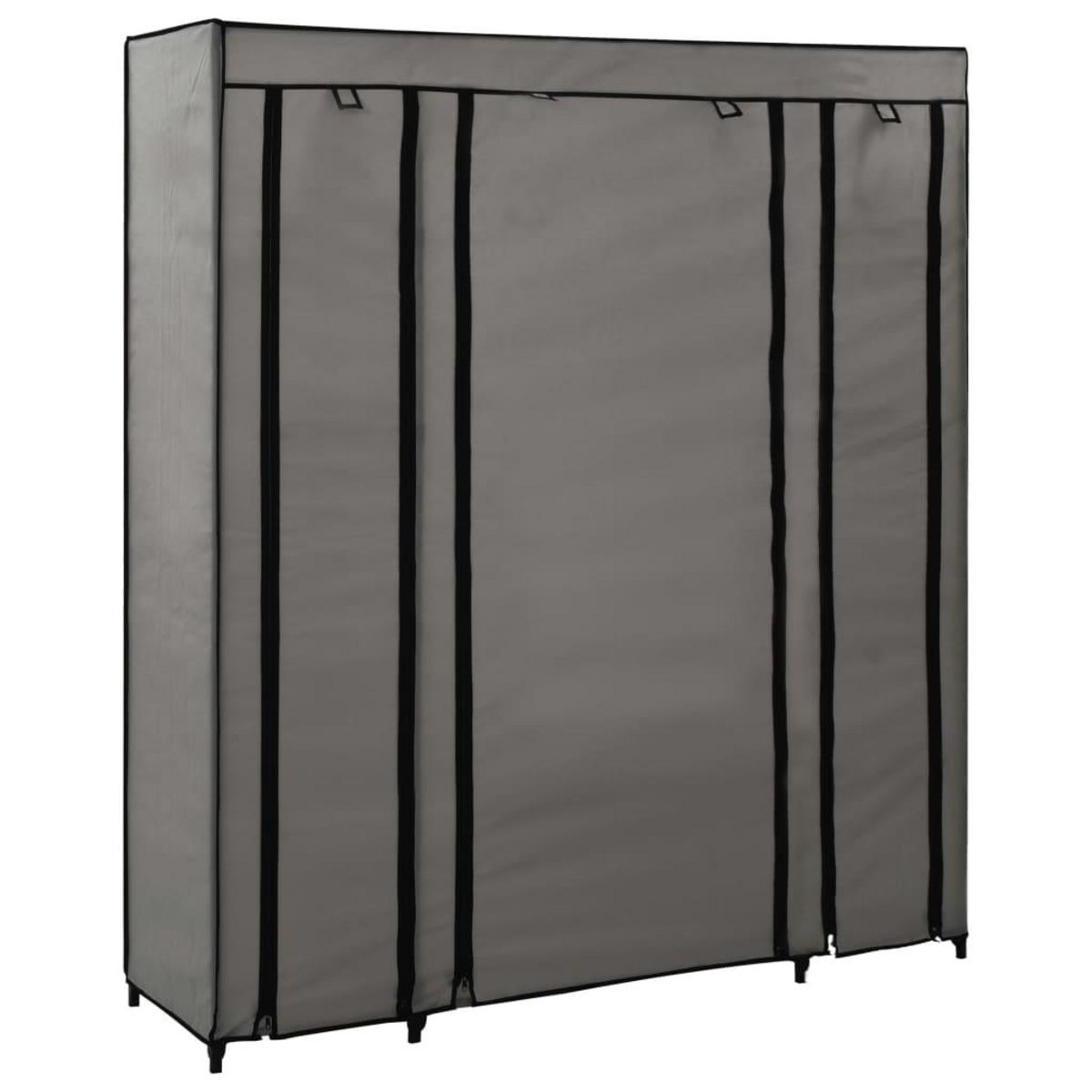 VIDAXL Armoire avec compartiments et tiges Gris 150x45x176 cm Tissu