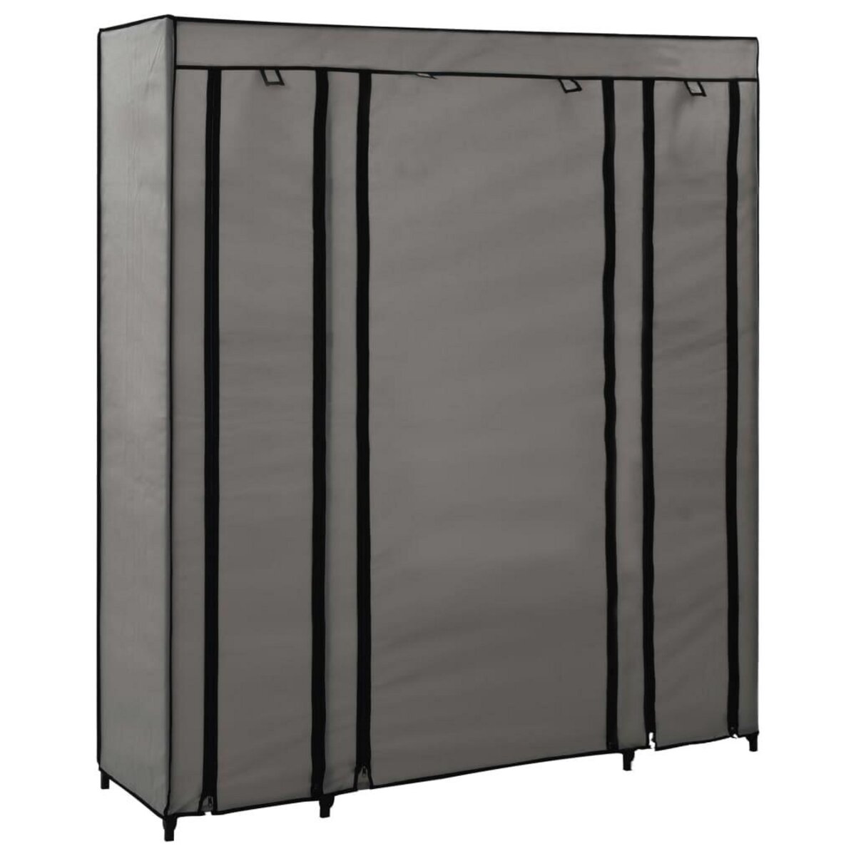 VIDAXL Armoire avec compartiments et tiges Gris 150x45x176 cm Tissu