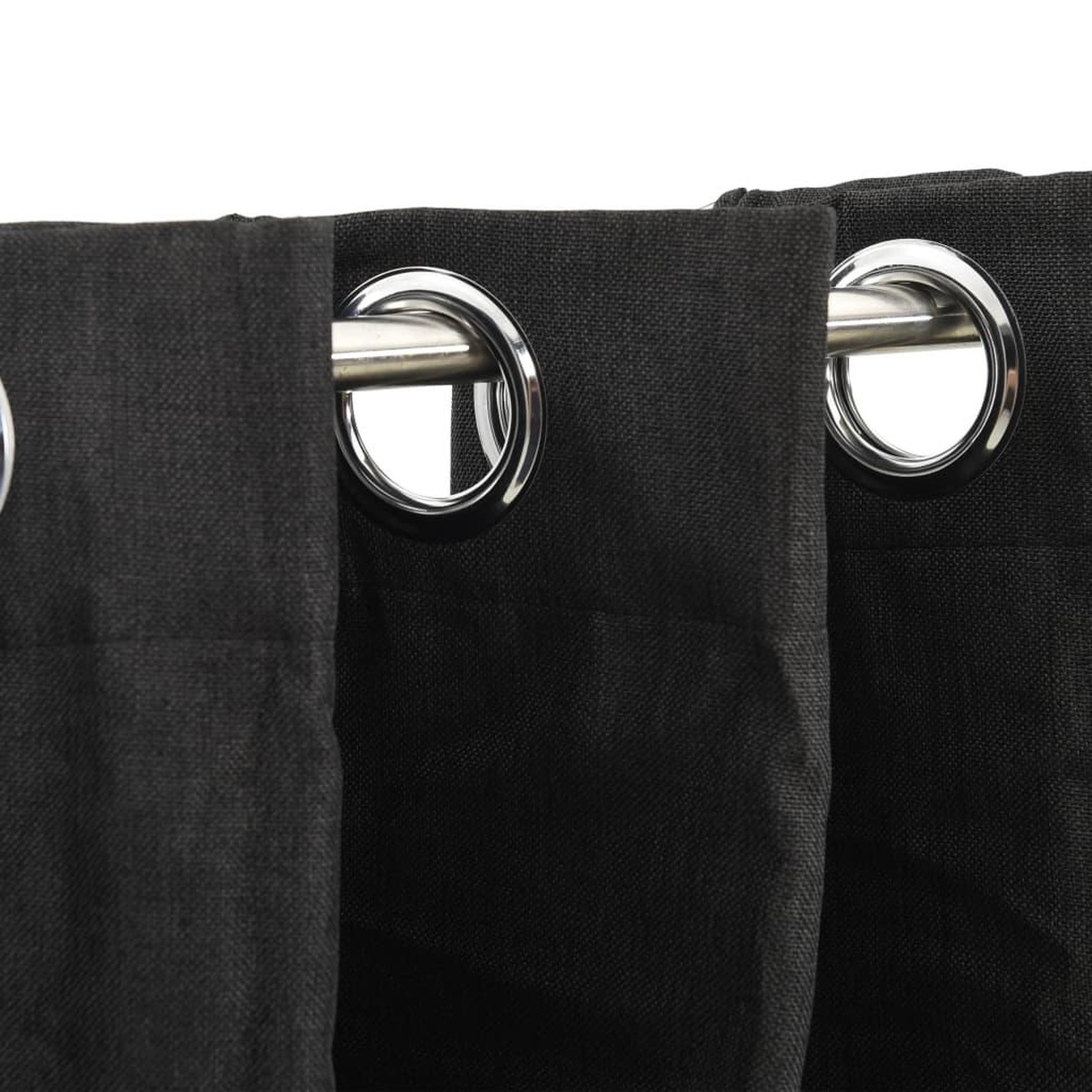 Voir la diapositive 3 : VIDAXL Rideau occultant Aspect de lin a œillets Anthracite 290x245 cm