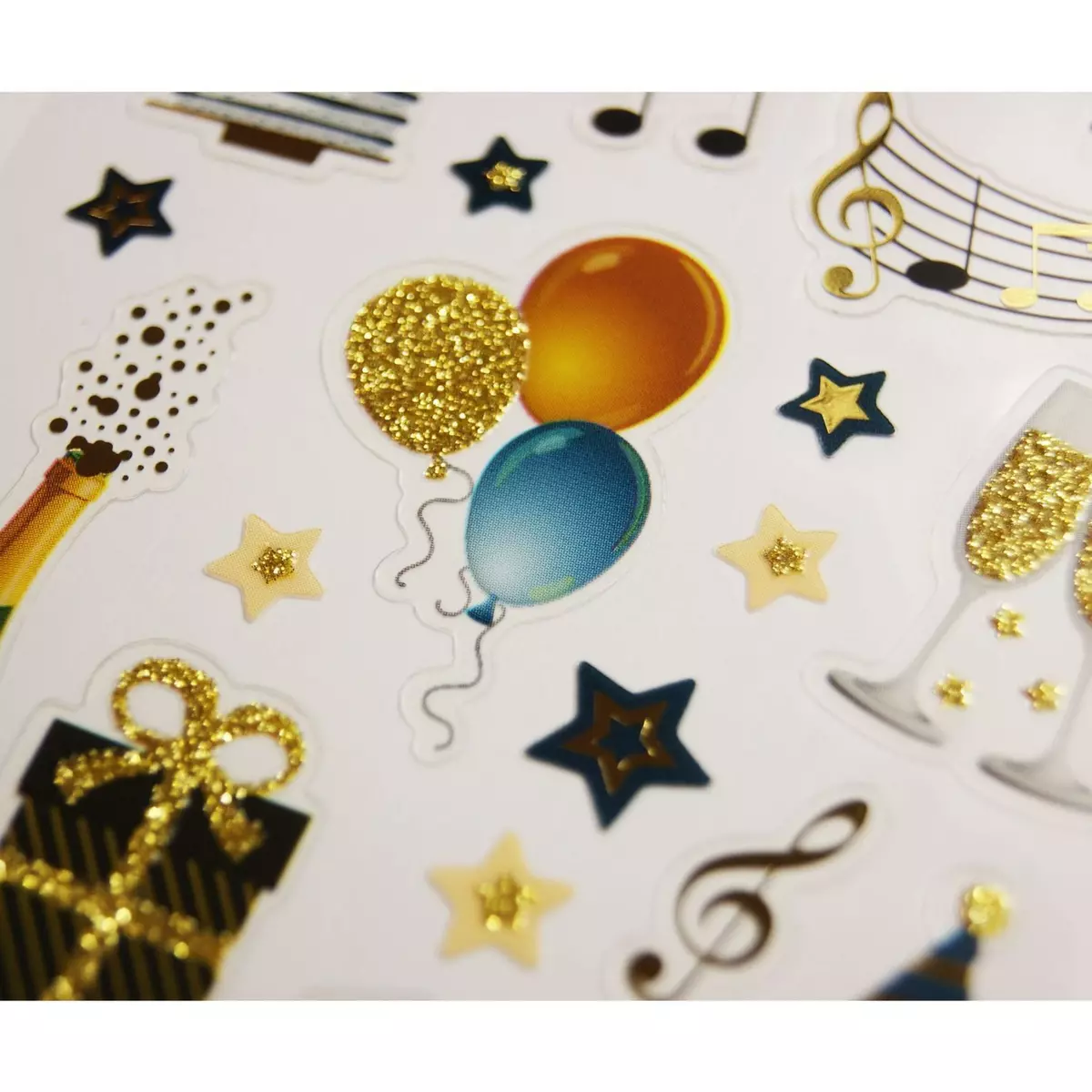  Stickers - Fête d'anniversaire - Paillettes - 1,8 cm
