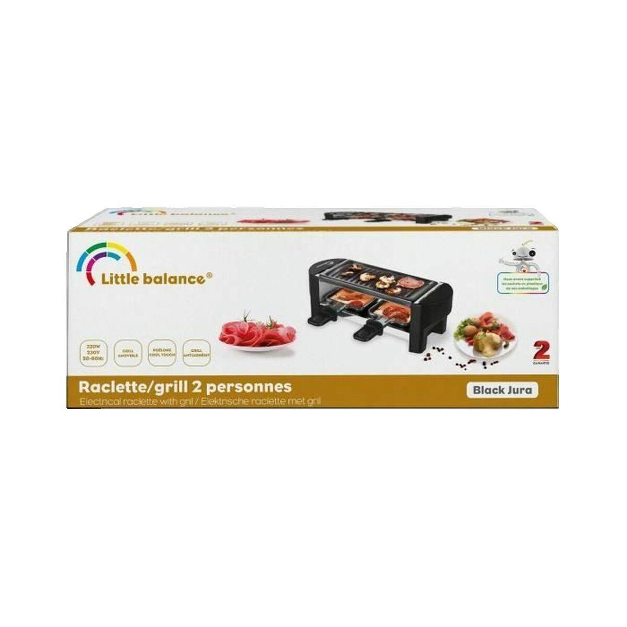 Voir la diapositive 2 : LITTLE BALANCE Appareil à raclette Little Balance modèle 2 personnes, compact et élégant