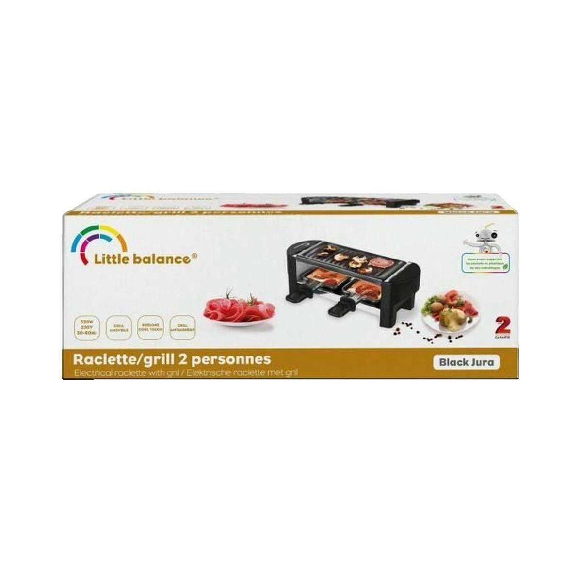 LITTLE BALANCE Appareil à raclette Little Balance modèle 2 personnes, compact et élégant