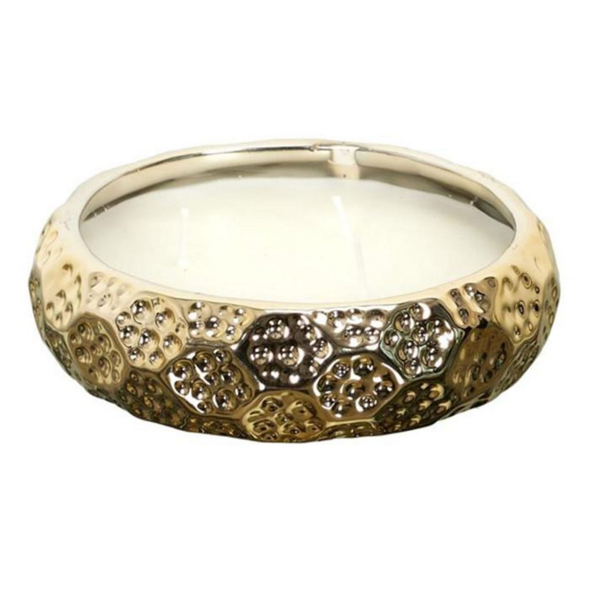 Paris Prix Bougie Parfumée en Céramique  3 Mèches  14cm Or