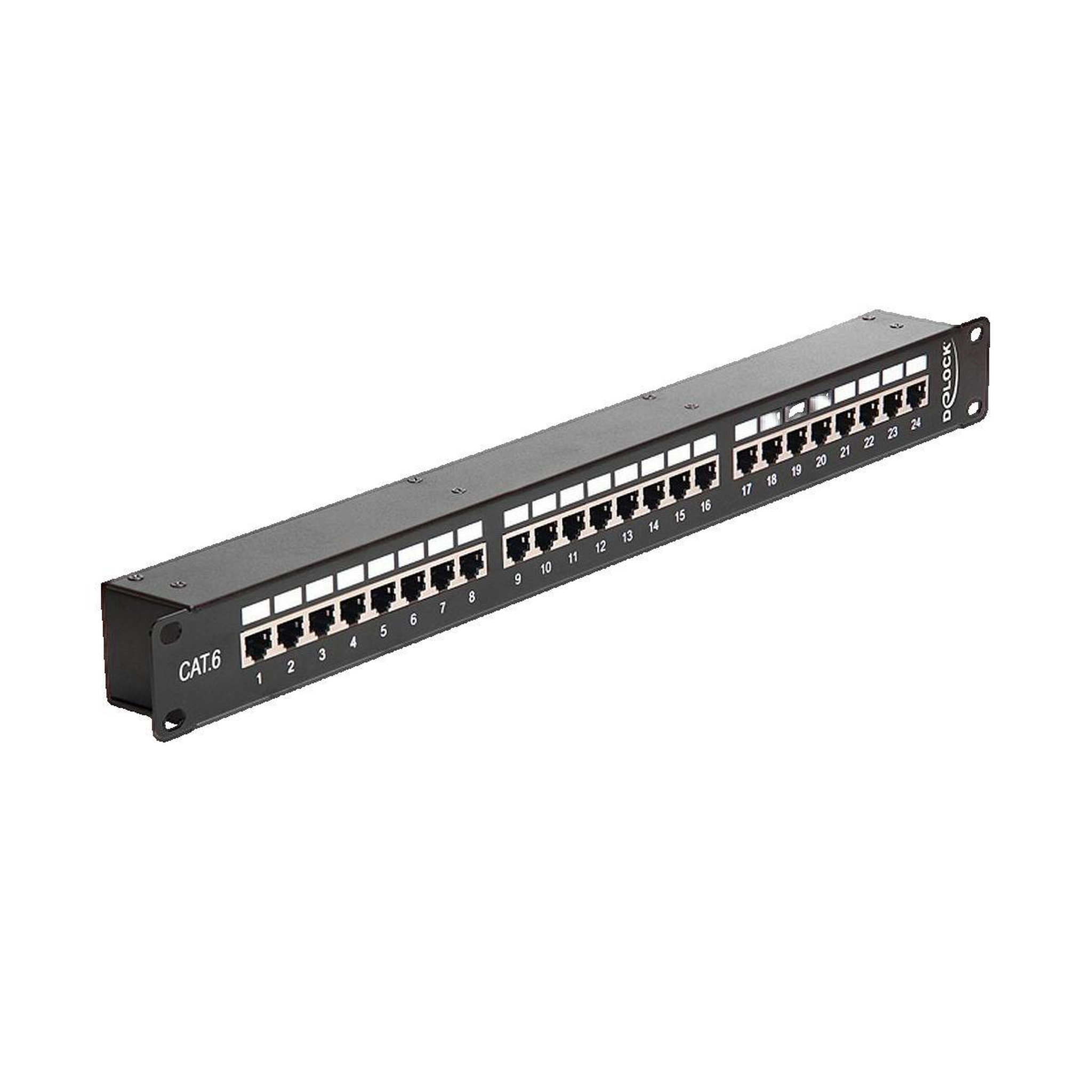 DeLock Panneau de brassage Delock 43295 - RJ-45 x 24 - Noir - 1U