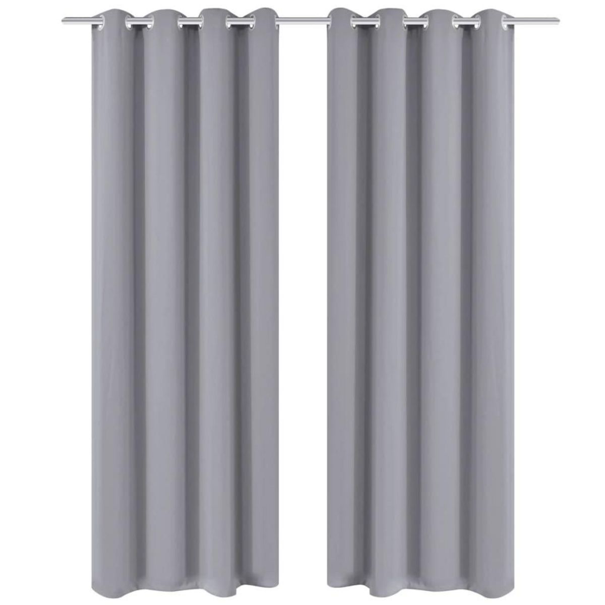 VIDAXL Rideau occultant avec œillets metalliques 270 x 245 cm Gris