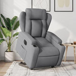 VIDAXL Fauteuil inclinable electrique gris clair tissu