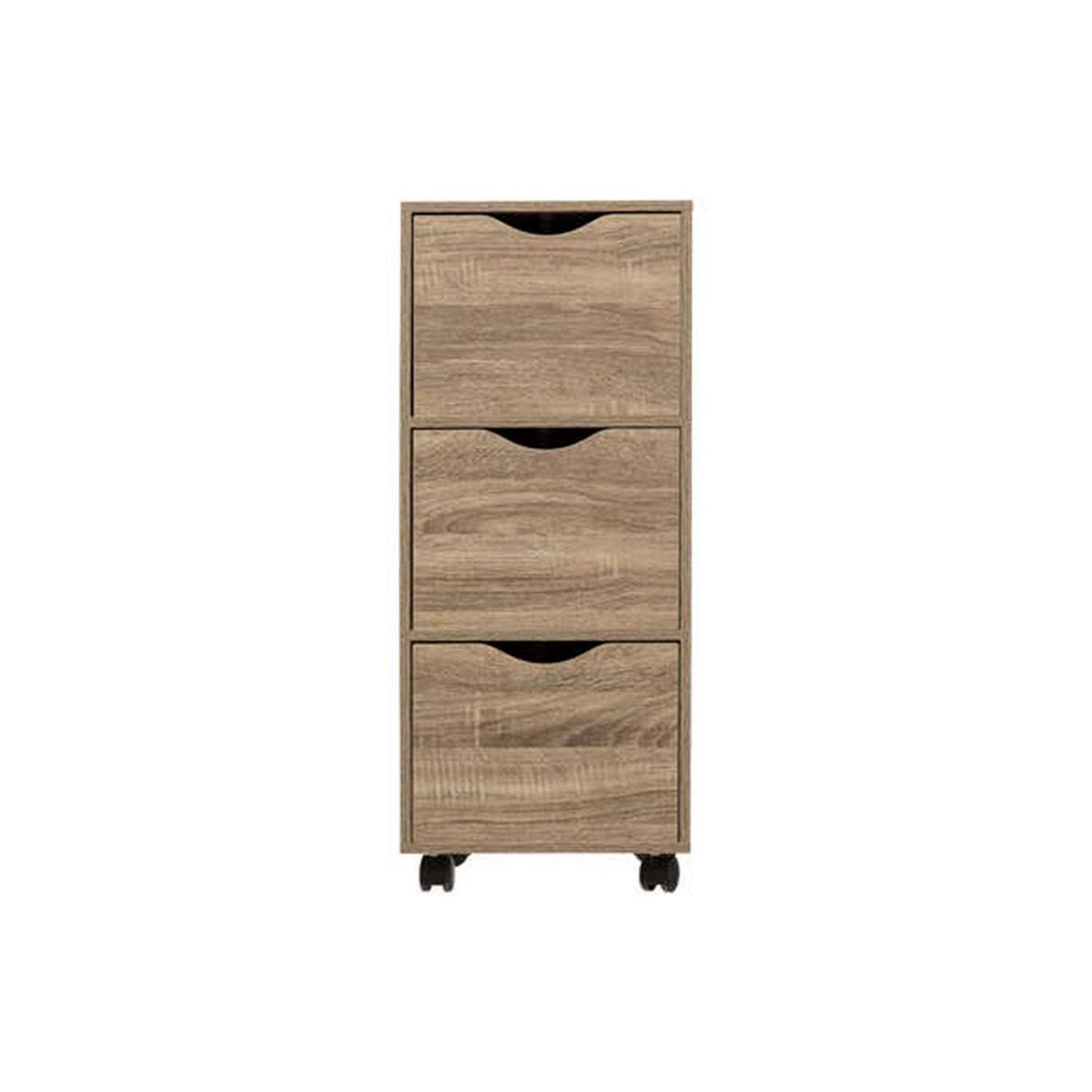 Voir la diapositive 2 : FIVE Tour de Rangement  3 Tiroirs  80cm Naturel