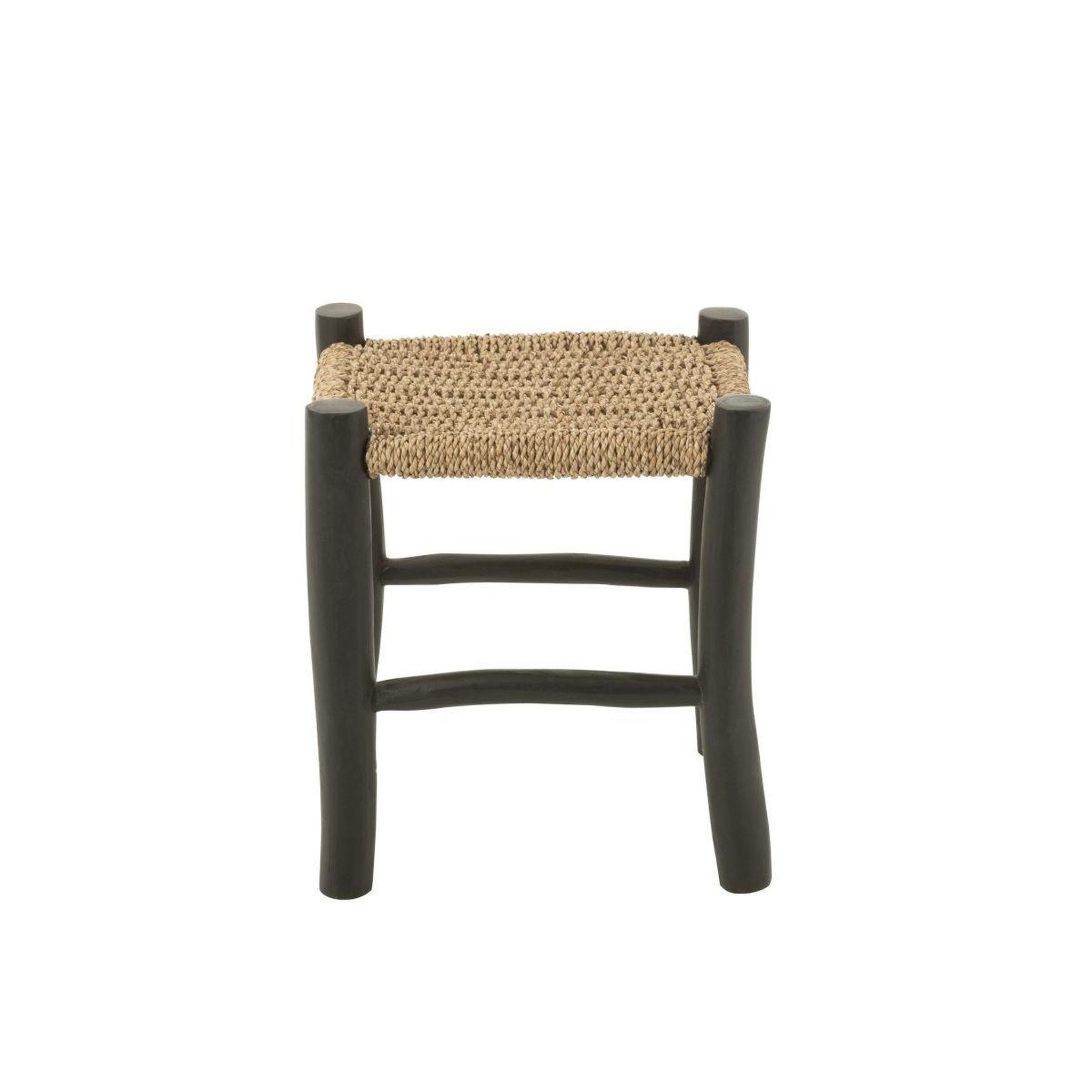 Voir la diapositive 2 : J-LINE Tabouret en teck  weldon  45cm naturel & noir