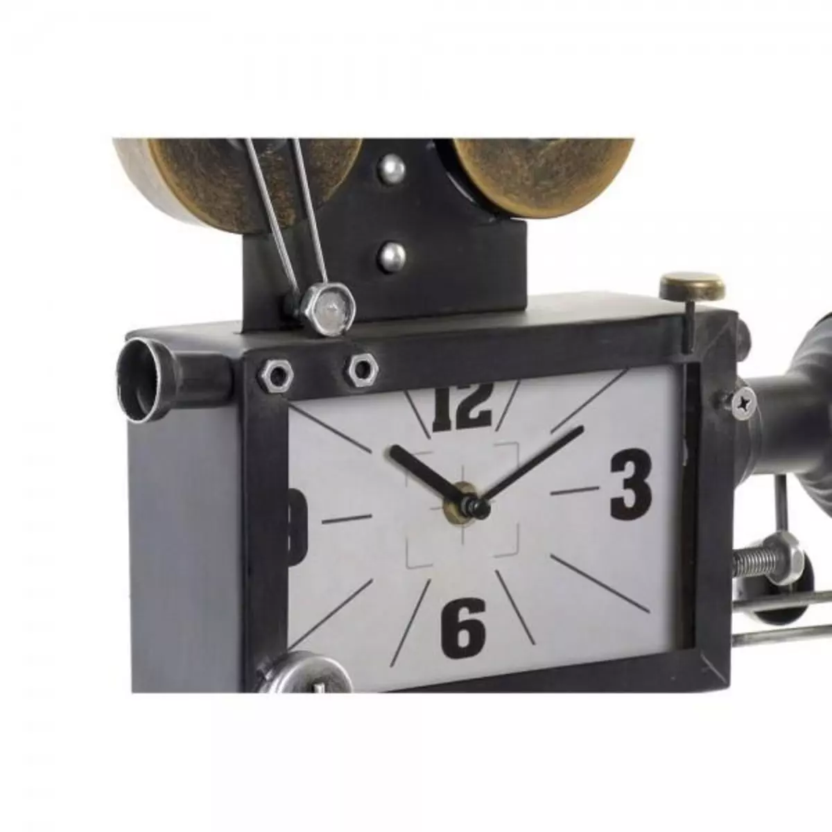 MARKET24 Horloge de table DKD Home Decor Noir Verre Fer Bois MDF (33 x 16 x 45 cm)