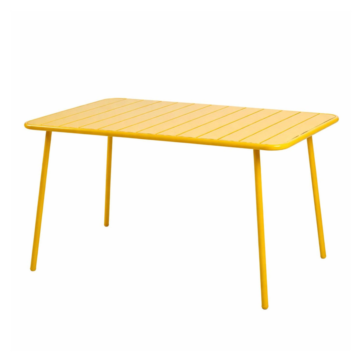 CONCEPT USINE Table de jardin 4 à 6 places 120cm jaune BERGAME