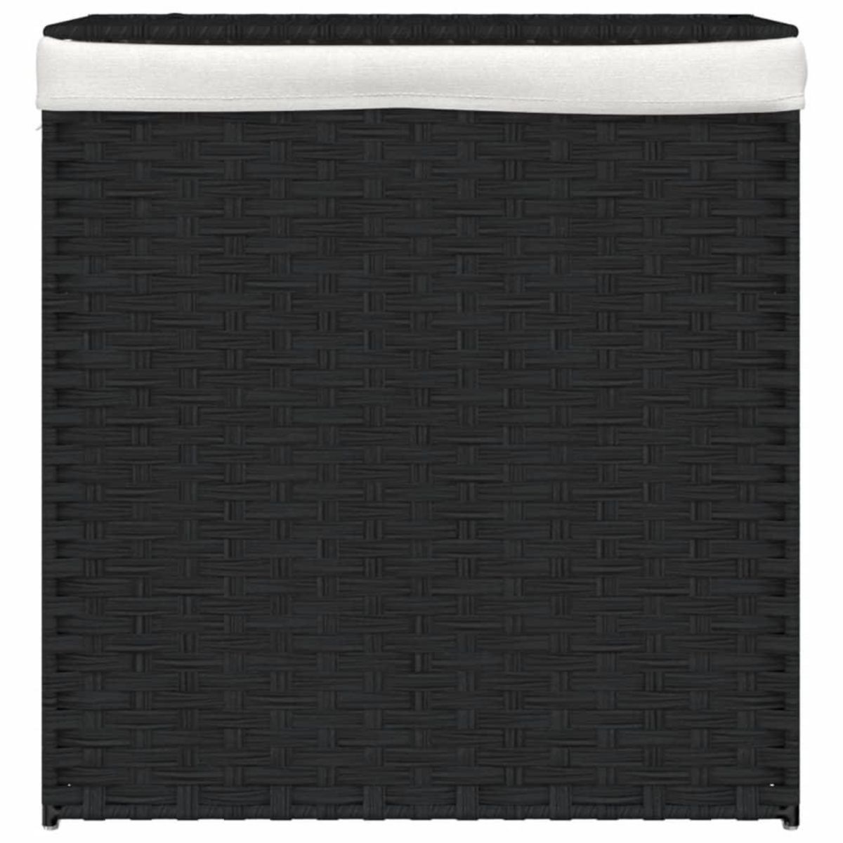 VIDAXL Panier a linge avec 2 sections noir 53x35x57 cm resine tressee